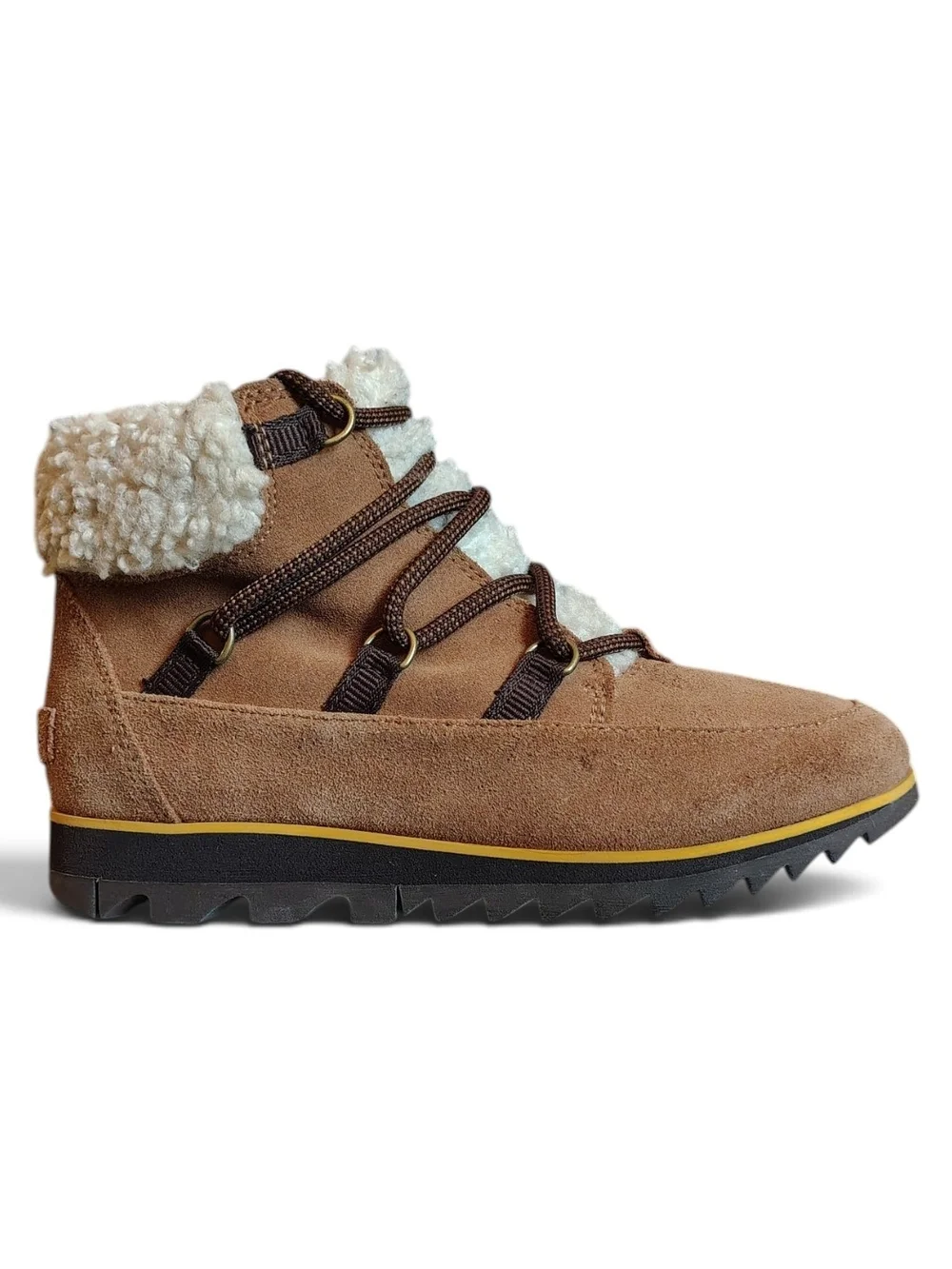 Sorel Harlow Lace Cozy Suede Waterproof Ankle Boots Shearling Women's Size 6